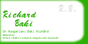 richard baki business card