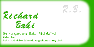 richard baki business card